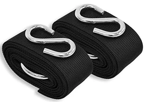 AMANKA 250kg Reißfestes XL Hängematten Aufhängeset 2 Power Gurte 320x5cm Baum Befestigung Schaukel Aufhängung Schwarz