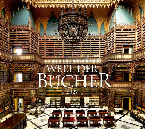 Welt der Bücher Kalender 2027 von Ackermann Kunstverlag - Großformatiger Kalender (54x48 cm) mit beeindruckenden Bildern von Bibliotheken. Perfekt für Bücherliebhaber und als stilvolles Wohnaccessoire.