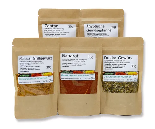 Afrika Gewürze Probierset -1 Geschenkset Gewürzkontor München
