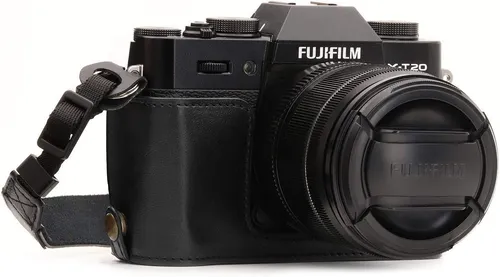 MegaGear Ever Ready Leder Kamera Halbtasche mit Trageriemen Fujifilm  Neu