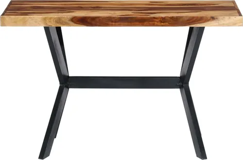 vidaXL Esstisch 120x60 cm aus massivem Akazienholz - Braun - Robuster Esstisch im industriellen Design, gefertigt aus massivem Akazienholz. Ideal für Küche und Esszimmer, besticht durch stabile Bauweise und individuelle Maserung. Maße: 120 x 60 x 75 cm.