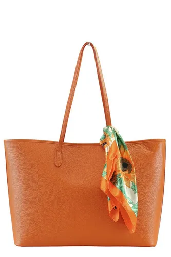 COLLEZIONE ALESSANDRO Schultertasche Shopperella aus italienischem Leder - Eleganter Shopper aus hochwertigem italienischem Leder mit abnehmbarem Dekotuch. Ideal für stilbewusste Frauen, bietet viel Platz und vielseitige Tragemöglichkeiten – perfekt für Alltag und besondere Anlässe.