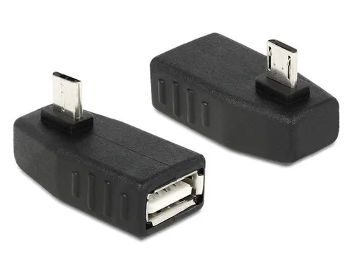 DeLOCK USB Adapter USB Micro B > A MA FE 270 ANG. OTG - Schwarz, kompakte Bauweise für einfache Verbindung von USB-Geräten