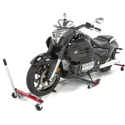 ACEBIKES U-Turn Motor Mover XL - Montageständer für Motorräder, ermöglicht müheloses Rangieren mit einer Tragkraft von bis zu 450 kg, ideal für enge Räume.