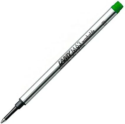 Lamy M63 Tintenroller-Großraummine aus Metall - Original Ersatzmine Tintenroller mit Kappe - dokumentenecht - Strichbreite Mittel in Tintenfarbe grün