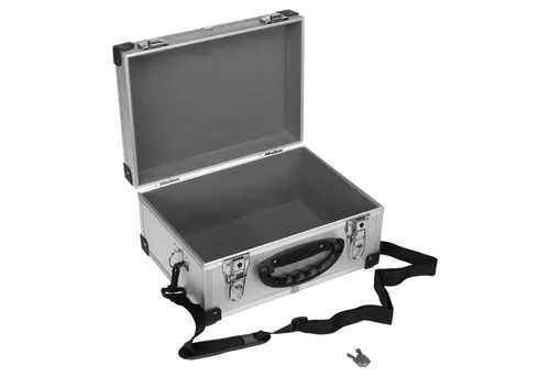 anndora Werkzeugkoffer 70106 - Robuste Aluminium Werkzeugkiste mit Tragegurt - Werkzeugkasten aus Aluminium mit Neopren Auskleidung, ideal für Handwerker und Hobbybastler. Praktische Maße: 32,5 x 23,5 x 17,5 cm, leicht und mobil.