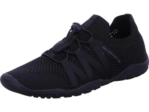 TOM TAILOR Slip-On Sneaker mit Schnellverschluss - Sportlicher Halbschuh in Schwarz, Größe 45 EU, ideal für schnelle An- und Ausziehmöglichkeiten dank praktischem Schnellverschluss.