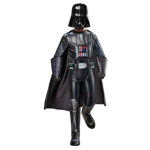 Darth Vader Premium Kinder-Kostüm - Kostüme für Kinder, hochwertiger Overall mit charakterähnlichen Details und abnehmbarem Umhang für unvergessliche Star Wars-Momente.