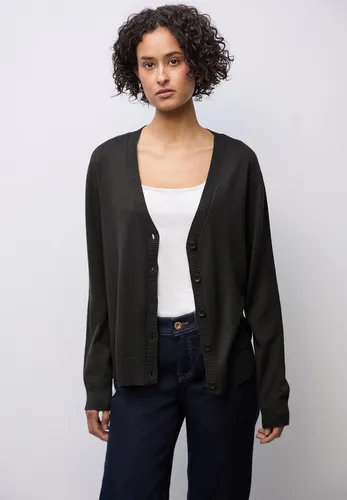 STREET ONE Strickjacke mit Rippstrickdetails in braun von Street One