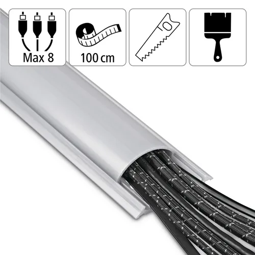 Hama PVC Kabel Wand Socken Fußbodenkanal halbrund 100x7x2,1cm selbstklebend Grau
