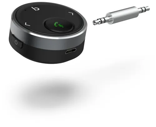 Hama Aux Bluetooth Adapter Auto - Drahtloser Bluetooth Empfänger für Musik und Freisprechanlage, 10 Stunden Akku, unterstützt Siri und Google Assistant