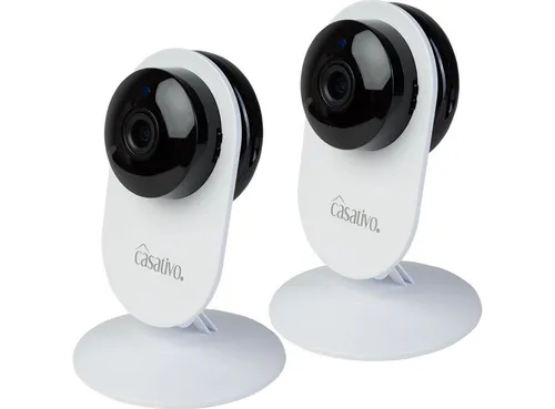 Casativo IP-Überwachungskamera Full-HD Überwachungskamera 135° Weitwinkel 10m-Nachtsicht & WLAN USB (Innenbereich, 2-tlg., Nachtsicht 10 m, Bewegungserkennung, 135°/85° Schwenkfunktion)