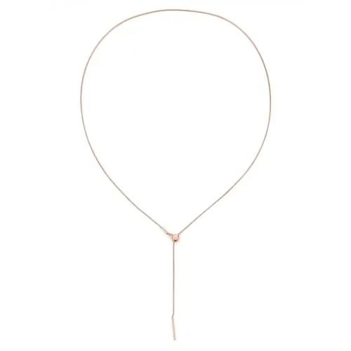 Happiness Boutique Damen Halskette mit Schiebeverschluss - Vielseitige Lariat Y-Kette - Ketten für Damen: Wasserfeste Edelstahl-Halskette in Gold-Rosegold, verstellbar bis 50 cm, ideal für mehrere Looks und perfekt zum Kombinieren.