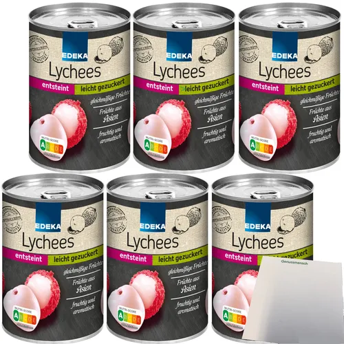 Edeka Lychees leicht gezuckert fruchtig und aromatisch 6er Pack 6x425g usy Block