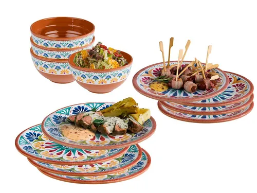 APS Geschirr-Set (12-tlg) für 4 Personen in braun von APS