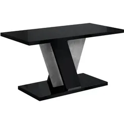 ALTDECOR Couchtisch in Hochglanz Schwarz/Betonoptik