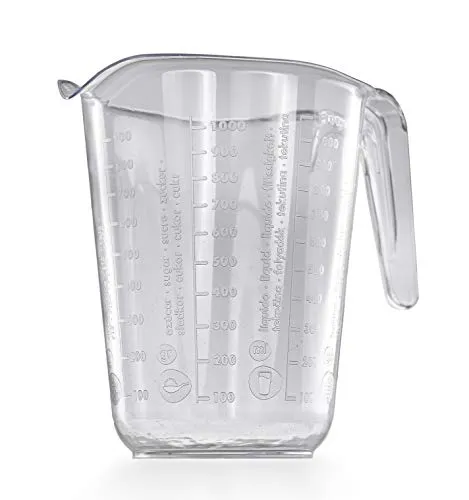 Messbecher 1l Kunststoff Transparent Messkanne Füllvolumen 1 Liter Literbecher