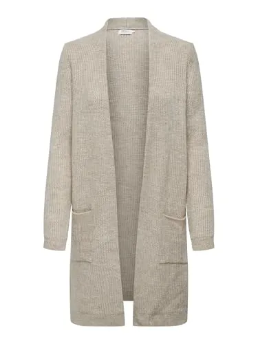ONLY Damen Lange Strickjacke mit Taschen - Bequemer Open Cardigan - Strickjacken für Damen, weicher Stoff für hohen Tragekomfort und zwei praktische offene Taschen für zusätzlichen Nutzen.