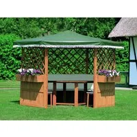 promadino Blumenkasten für Pavillon Palma und Marburg - Hochwertiger Blumenkasten aus imprägniertem Kiefernholz, ideal für Pavillons. Mit einer Breite von 108 cm bietet er ausreichend Platz für Ihre Pflanzen.