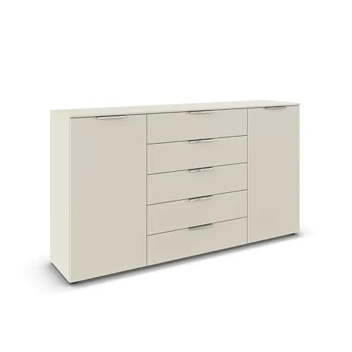 Rauch Möbel Flipp Kommode, 2-türig mit 5 Schubladen, Beige, 180 cm