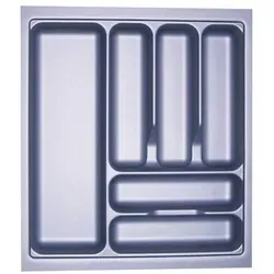 SO-TECH® Besteckeinsatz ORGA-BOX® I Besteckeinsatz silbergrau für Blum Tandembox u. ModernBox, für Blum Tandembox u. ModernBox mit Korpusbreiten 300 - 1200 mm grau|silberfarben 41.9 cm x 5.5 cm x 47.3 cm