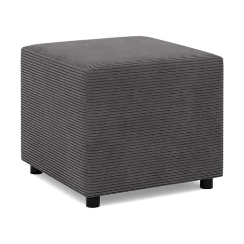 Mebligo - Fußstütze für Sessel 50 x 50 cm NEO Kollektion, Bequemer Hocker als Auflage, Pouf Hocker, Aus Hochwertigen Materialien, Sitzpouf, Fusshocker Gepolstert für Sessel, Dunkelgrau