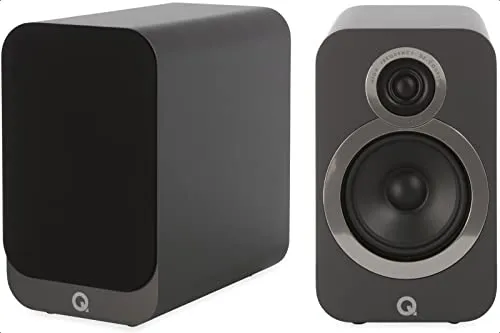 Q ACOUSTICS 3020i Regallautsprecher - Regal-Lautsprecher mit 2-Wege-Reflex-Gehäuse, 125 mm Bass-Treiber und 22 mm Hochtöner für verbesserten Klang und tiefere Bässe. Ideal für Musikliebhaber, die ein präzises Stereobild schätzen.