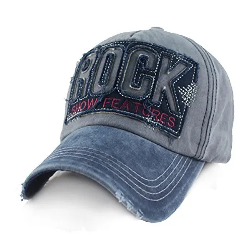 Baseballcap Rock College Cap Snapback Vintage Used Look (blau) - Stylische Baseballcap im Vintage-Used-Look, verstellbar für optimalen Tragekomfort. Ideal für jeden Anlass und perfekt für einen lässigen Look.