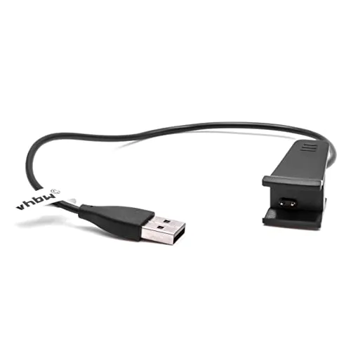 vhbw USB Ladekabel kompatibel mit Fitbit Ace, Alta Smartwatch, Fitnesstracker - Ladestation Schwarz, 25 cm