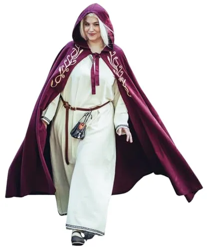 Leonardo Carbone® Unisex Mittelalter Umhang Lyra - Eleganter Cape für Damen & Herren - Erlebe den Leonardo Carbone® Unisex Mittelalter Umhang Lyra aus 100% Baumwolle! Ideal für Mittelalter-Events und Festivals, bietet er Komfort und Stil mit Kapuze und Kordelzug. Gesamtlänge ca. 130 cm.