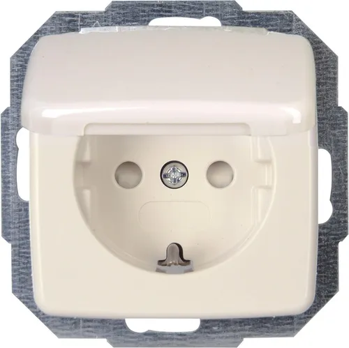 Kopp Rivo  Schutzkontakt-Steckdose mit Klappdeckel Berührungsschutz Unterputz