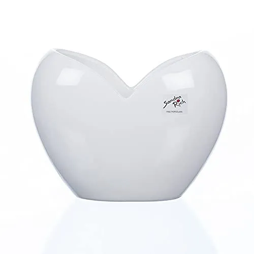 Sandra Rich Deko Herzvase, Vase Herz weiß H. 11cm 15x9cm Porzellan