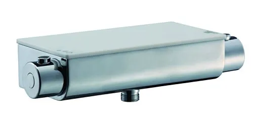 Thermostat Duscharmatur chrom mit Ablage - Hochwertige Duscharmatur mit integriertem Ablagefach, verchromt und passend für alle Standardanschlüsse – ideal für modernes Badezimmerdesign.