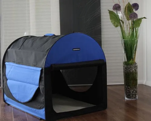 Tiertransportbox REX L Marine-Blau Hundebox Hundetransportbox faltbar Autotransportbox Katzen Hunde