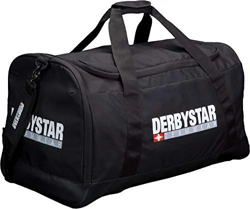 DERBYSTAR Teamtasche Hyper - Schwarz - Vielseitige Sporttasche mit 114 Litern, Schuhfach und praktischen Fächern für Schlüssel und Zubehör. Ideal für Sportler, die Ordnung und Komfort schätzen.