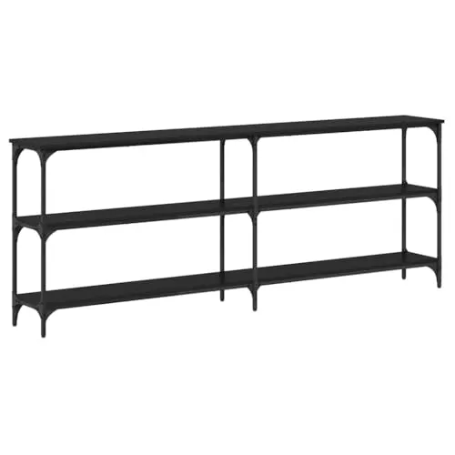 vidaXL Konsoltisch Schwarzlärche 200x29x75 cm - Drohnen Zubehör und mehr: Der elegante Konsoltisch bietet viel Stauraum und besticht durch sein stilvolles Schwarzlärchen-Finish, ideal für moderne Wohnräume.