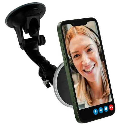 TronicXL Saugnapf Handy Halterung für Magsafe magnetische Smartphone Halterung für Auto Scheibe Badezimmer Spiegel Selfie Foto Video