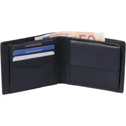 LEMONDO Herrenbörse aus Leder, schwarz, querformat 12x10x2 cm