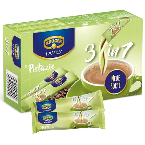 KRÜGER Family 3 in 1 Pistazie Instant Kaffee Sticks von KRÜGER