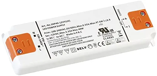 revolt Netzadapter 220v auf 12V: LED-Transformator, 230V auf 12V, Gesamtlast bis 40 W, 156 x 50 x 17 mm (Trafo LED, Trafo 230 Volt 12 Volt, Spannungswandler 220)