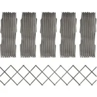 vidaXL Rankzäune 5 Stk. Grau Massivholz Tanne 180x30 cm - Pflanzenkästen & Spaliere - Robuste Rankzäune aus massivem Tannenholz, ideal für Privatsphäre im Garten und erweiterbar auf 180 cm.