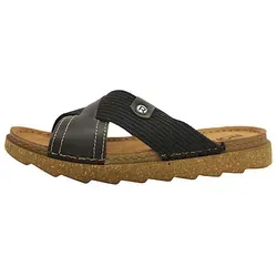 Rohde Herren Pantolette Foggia-H 5976 – Größe 43, Braun - Bequeme Herren Pantolette aus Leder-Textil-Mix mit gepolsterter Innensohle und flexibler Laufsohle. Ideal für den täglichen Gebrauch und schnelle Anpassung durch Klettverschlüsse.