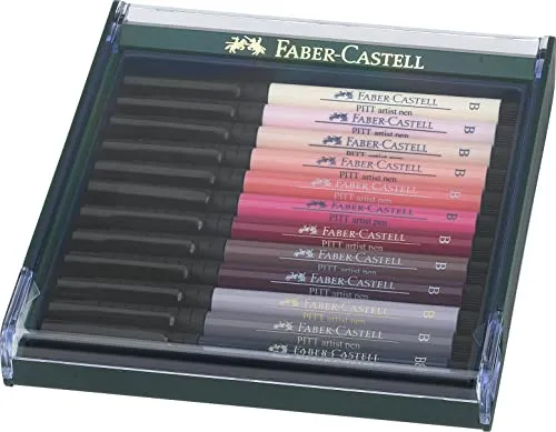 Faber-Castell Tuschestifte Pitt Artist Pen 267424, Portraitfarben - Marker & Filzstifte mit variabler Pinselspitze, ideal für künstlerische Arbeiten. Pigmentierte Tuschestifte in Hauttönen, wasserfest und säurefrei, für gleichmäßige Farbabgabe.
