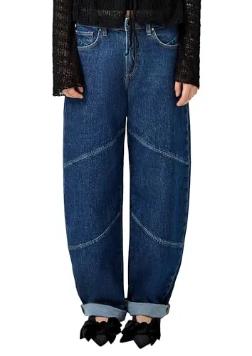 QS Jeans Barrel Relaxed Fit High Rise Wide Leg