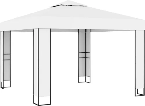 vidaXL Pavillon mit Doppeldach 3 x 3 m Weiß in weiß von vidaXL