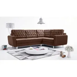Robin Linda Ecksofa mit Schlaffunktion 2X Bettkasten Kissen Sofa L-Form Schlafsofa Freistehende Eckcouch Schlafcouch Wohnzimmermöbel Wohnlandschaf...
