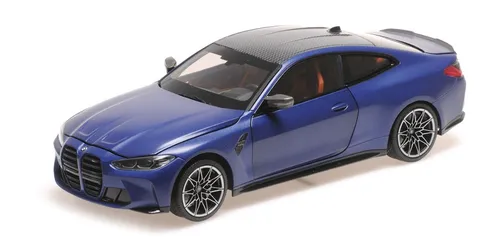 BMW Miniatur M4 2020 blau metallic 1:18 - Detailgetreues Modell im Maßstab 1:18, perfekt für Sammler und BMW-Fans, aus hochwertigem Gusseisen und Kunststoff gefertigt.