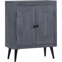vidaXL Sideboard Massivholz Mango – Stilvolles Highboard - Kommode aus handgefertigtem Mangoholz, robust und einzigartig. Bietet viel Stauraum und besticht durch markante Stahlbeine im industriellen Stil. Ideal für dein Zuhause!