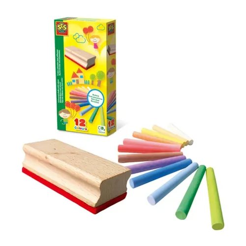 SES Creative Bunte Kreide mit Schwamm