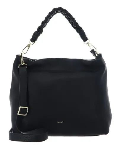 Abro Dalia Soley Beuteltasche Damen - Schwarz 031982-46-10 - Elegante Beuteltasche aus genarbtem Leder in Schwarz mit goldenen Akzenten. Ideal für den täglichen Gebrauch und stilvolle Auftritte.